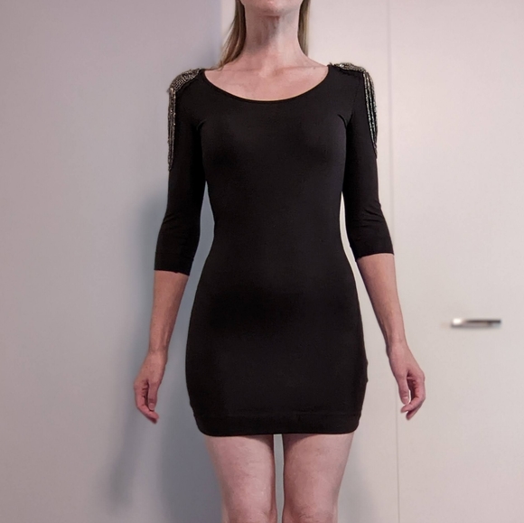 H&M Bodycon Dress with Beaded Shoulders - Picture 5 of 7